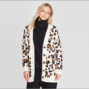 Who What Wear Women’s Leopard Boyfriend Cardigan